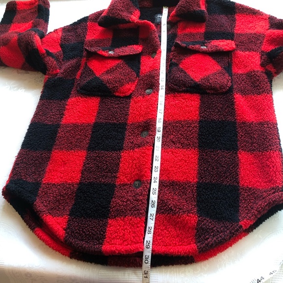 CI SONO Los Angeles Black/Red Checkered Flannel Fleece Jacket Women’s Size XL - Picture 13 of 16